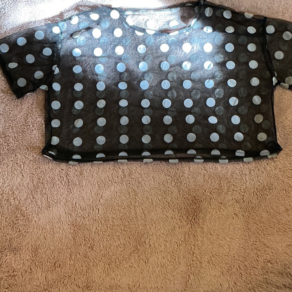 Polka Dot Crop Shirt Sz. S